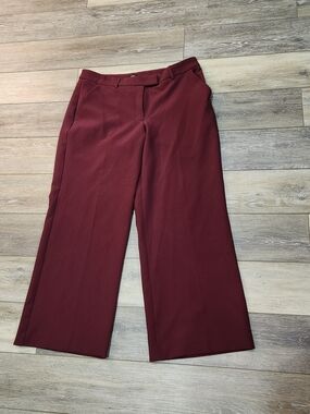 Express Wide-Leg Dress Pants in Deep Burgundy Wine Size 14 Slim